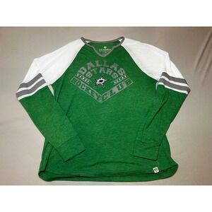 Colosseum Dallas Stars Hockey Club Women's Green Long Sleeve Shirt Size M